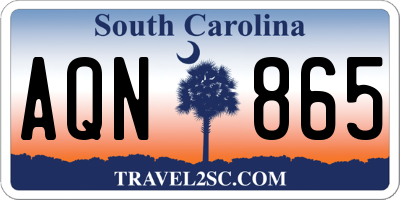 SC license plate AQN865