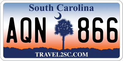 SC license plate AQN866