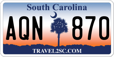 SC license plate AQN870