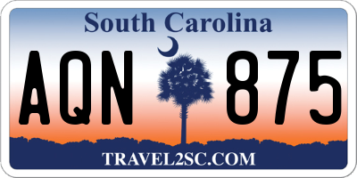 SC license plate AQN875