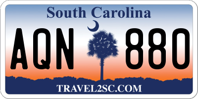 SC license plate AQN880