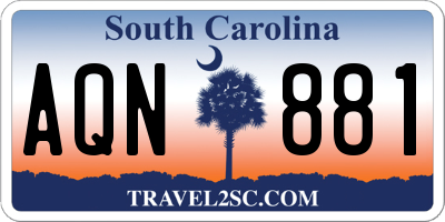 SC license plate AQN881