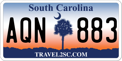 SC license plate AQN883