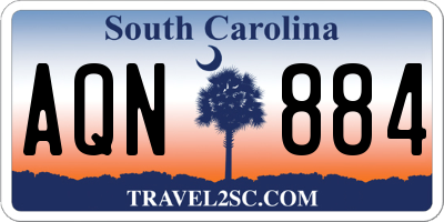 SC license plate AQN884