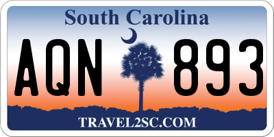 SC license plate AQN893
