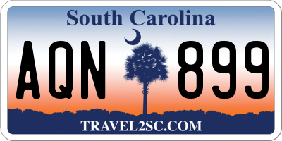 SC license plate AQN899