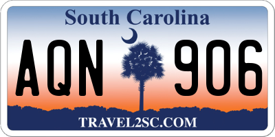 SC license plate AQN906