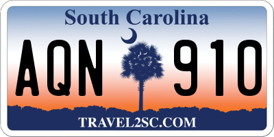 SC license plate AQN910