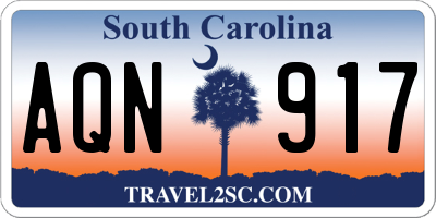 SC license plate AQN917