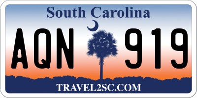 SC license plate AQN919