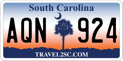 SC license plate AQN924