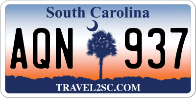 SC license plate AQN937