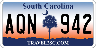 SC license plate AQN942
