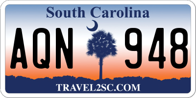 SC license plate AQN948