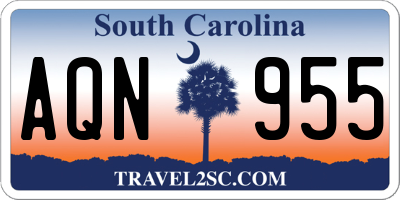 SC license plate AQN955