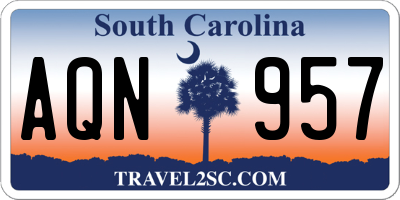 SC license plate AQN957