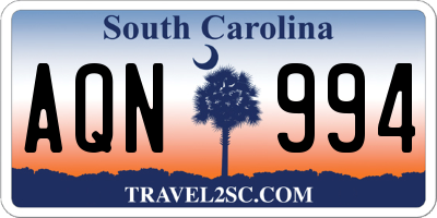 SC license plate AQN994