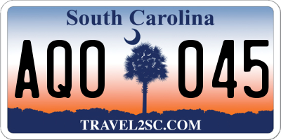 SC license plate AQO045