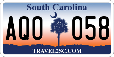 SC license plate AQO058