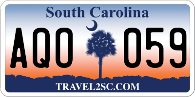 SC license plate AQO059