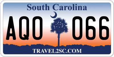 SC license plate AQO066