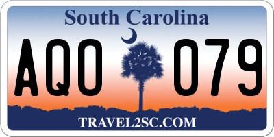 SC license plate AQO079
