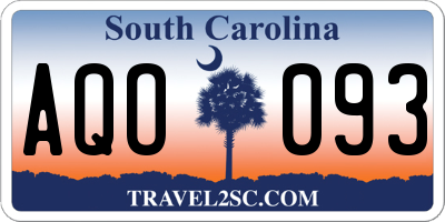 SC license plate AQO093