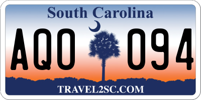 SC license plate AQO094