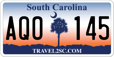 SC license plate AQO145
