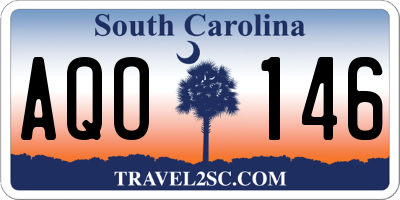 SC license plate AQO146