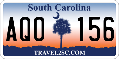 SC license plate AQO156