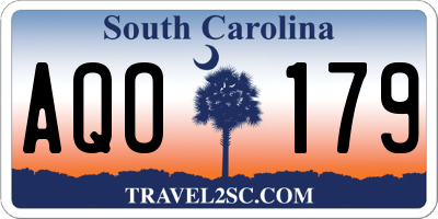 SC license plate AQO179