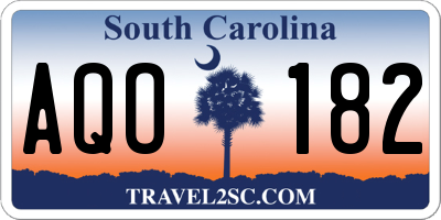 SC license plate AQO182