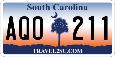 SC license plate AQO211