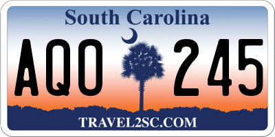 SC license plate AQO245