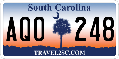 SC license plate AQO248