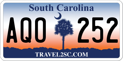 SC license plate AQO252