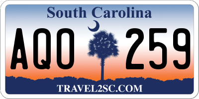 SC license plate AQO259
