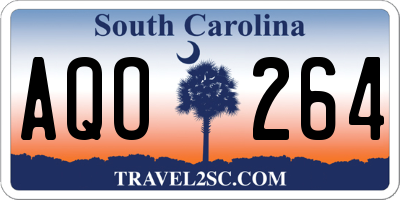 SC license plate AQO264