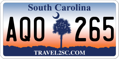 SC license plate AQO265