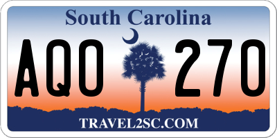 SC license plate AQO270