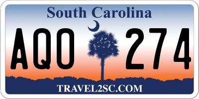 SC license plate AQO274