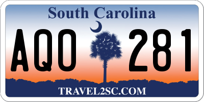 SC license plate AQO281