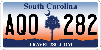 SC license plate AQO282