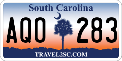 SC license plate AQO283