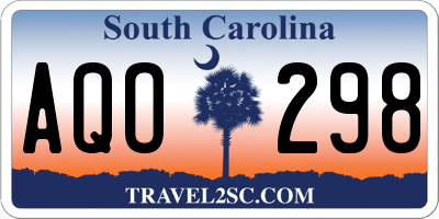 SC license plate AQO298