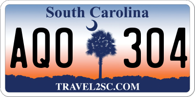 SC license plate AQO304