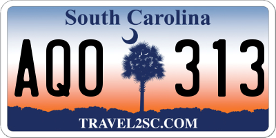 SC license plate AQO313