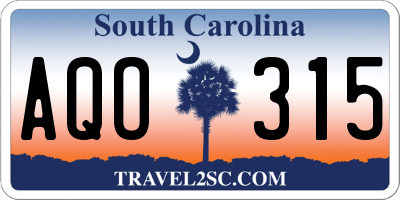 SC license plate AQO315