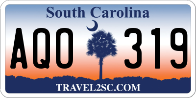 SC license plate AQO319